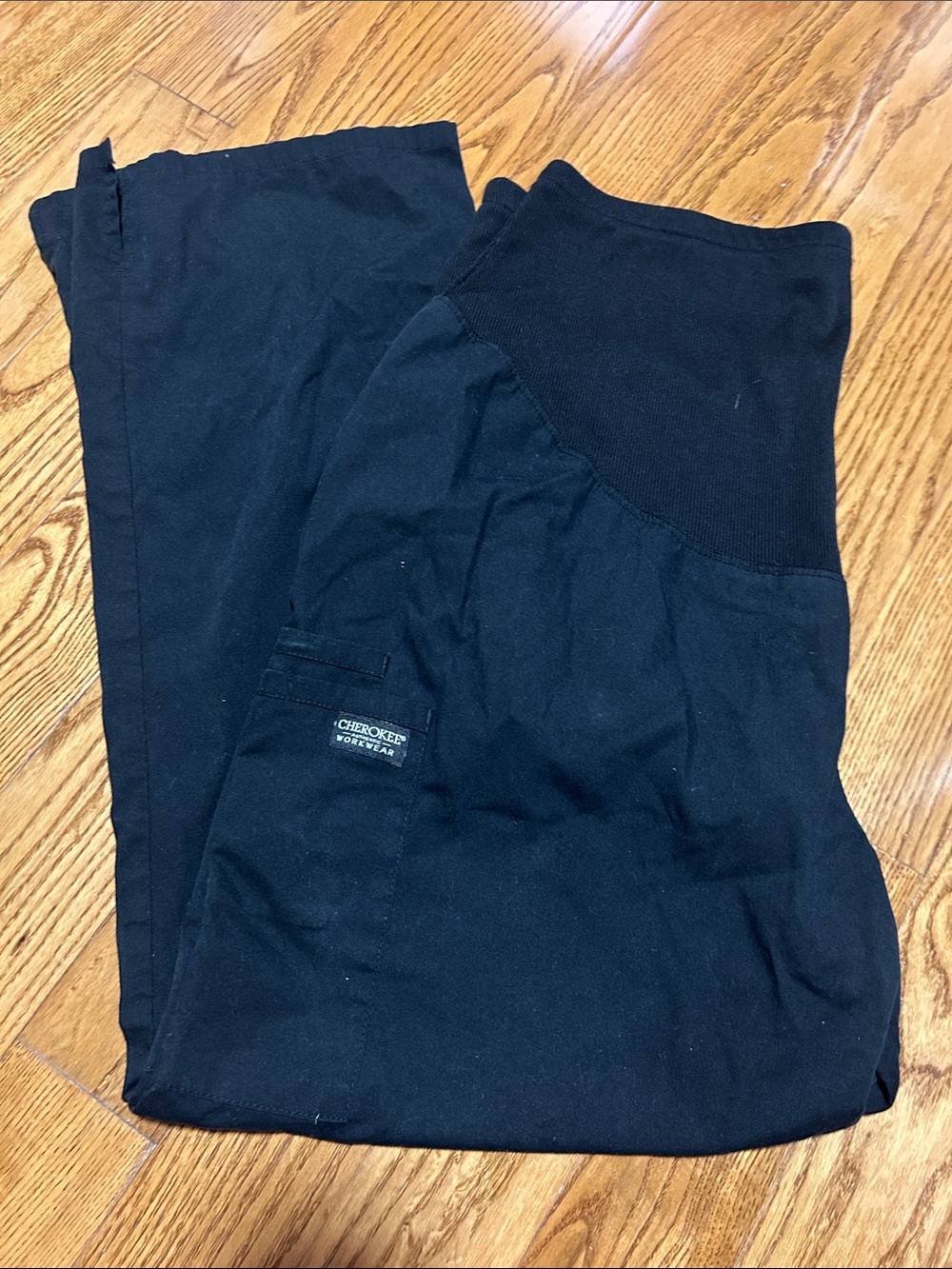 Cherokee Black womens  Jogger-Style Scrub Pants (Maternity) XL